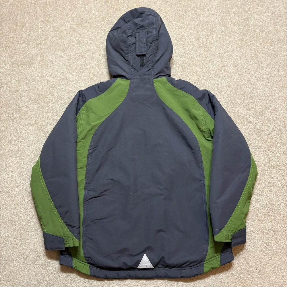 L.L.Bean Jacket Boys Large 14-16 Gray Green Fleece Lined Hooded Ski Snow Winter - Picture 4 of 16